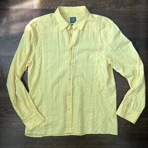 Armani Exchange Men's Yellow Shirt Cotton-Size Large